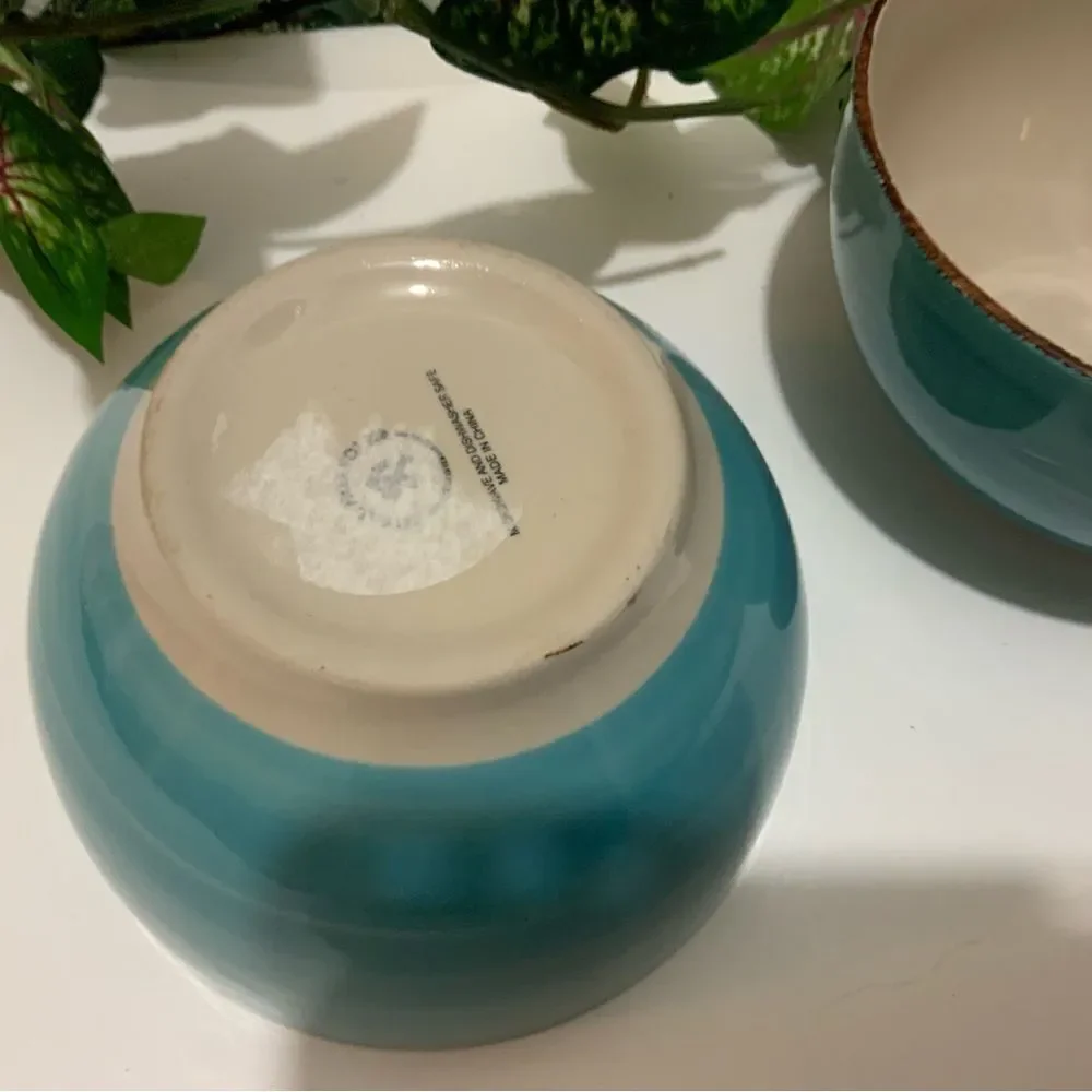 Set Of 2 Royal Norfolk Turquoise Blue Swirl Soup Cereal Bowl 5